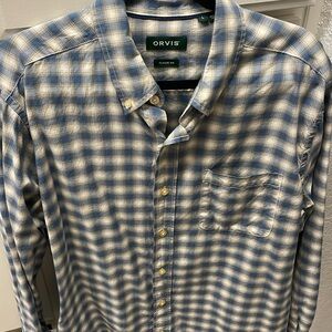 NWOT Men’s Orvis Lightweight Duck Cloth Long-sleeve Shirt, Size Large
